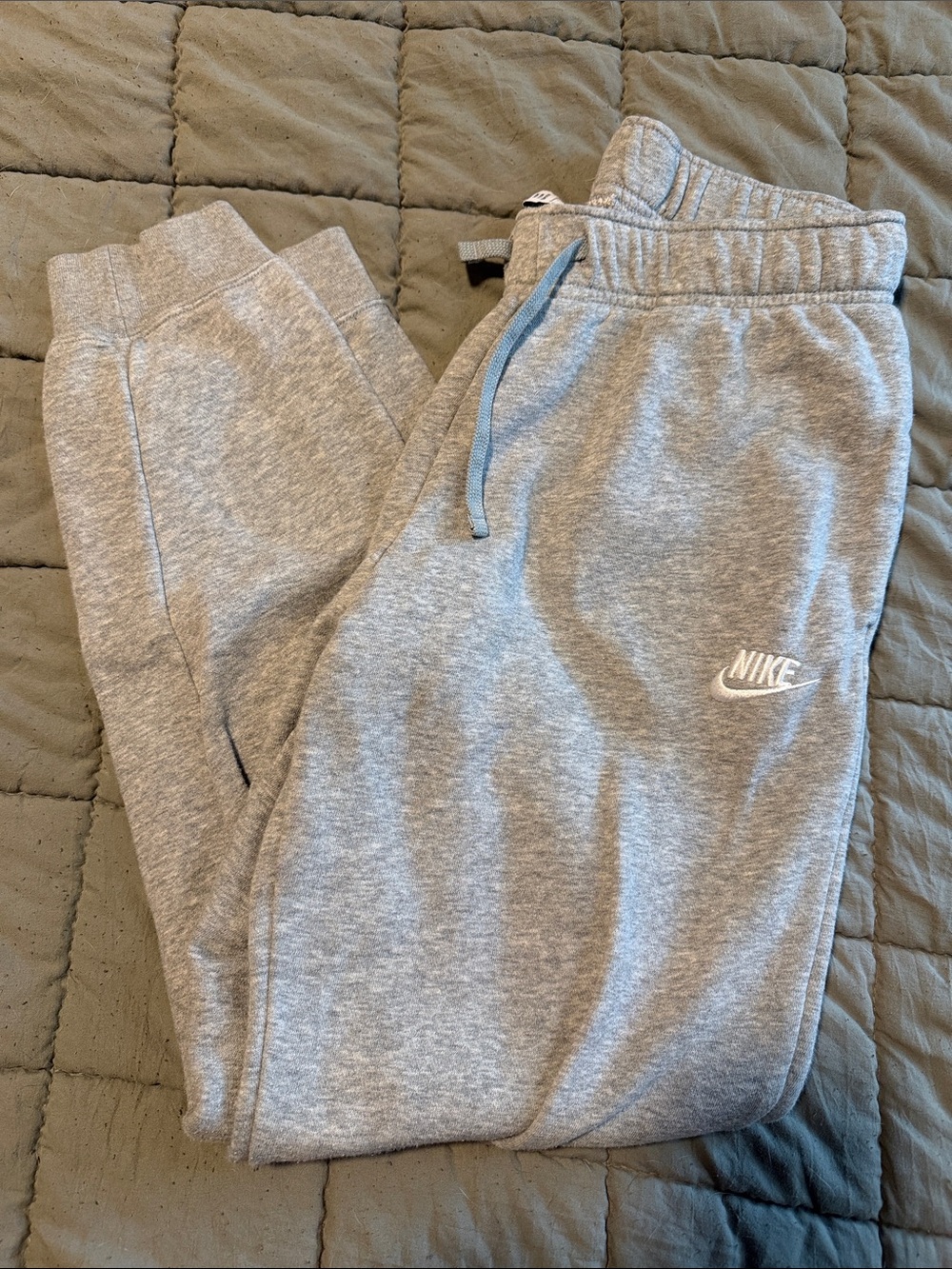 Nike Light Gray Sweatpants with White Logo